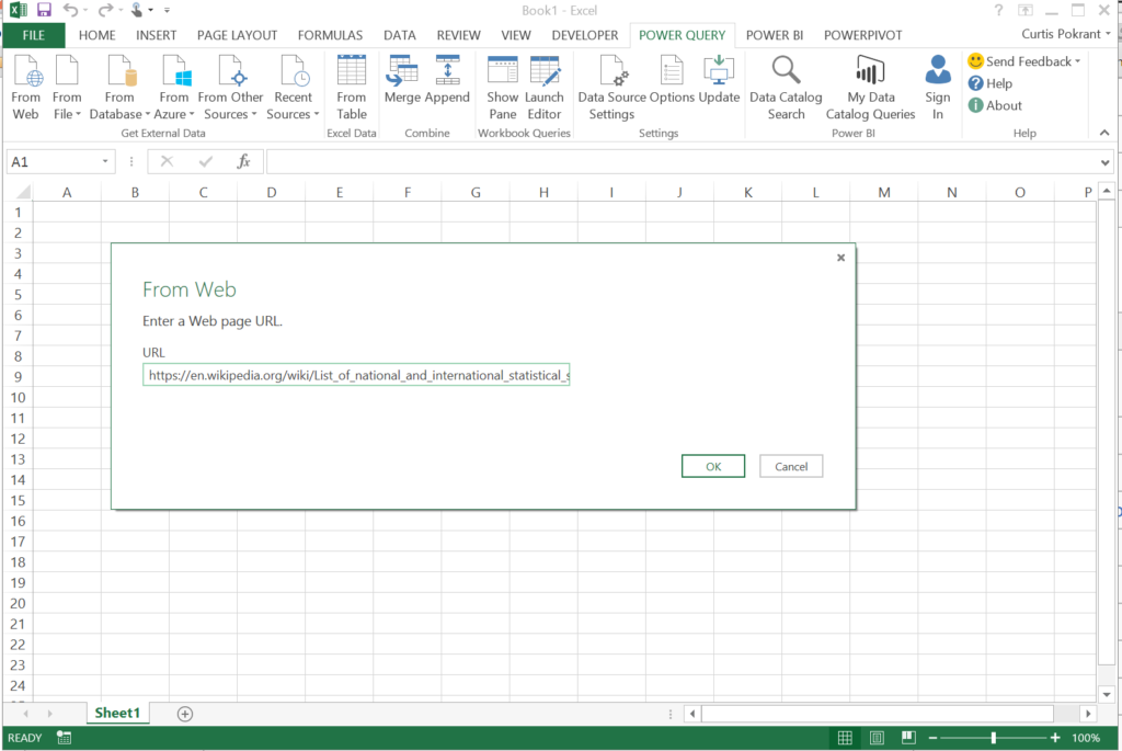Use Excel Power Query to scrape & combine Wikipedia tables