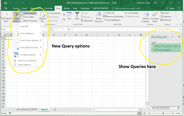 excel queries and connections